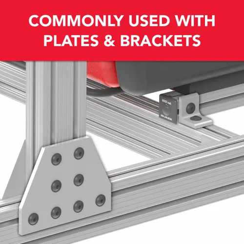 Vista 5 de Tuerca en T de acero rollo en T 8020, 3923, serie 10 1/4-20 con resorte esférico, accesorios de ranura en T para extrusión de aluminio, tuercas