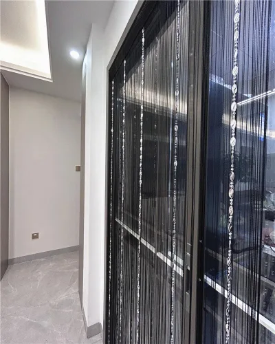 Vista 5 de ave split - Cortina decorativa para puerta, pared, ventana, 39.37 x 78.74 pulgadas (100 x 200 cm), diseño de borlas y cuentas, adecuada para Café