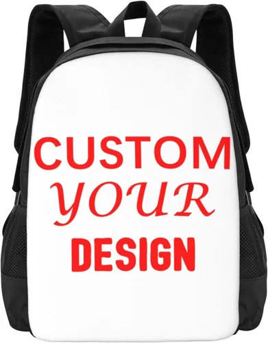 Mochila personalizada para computadora portátil, bolsa de hombro personalizada de gran capacidad Agregue su propio nombre Mochila de viaje, Negro 1,