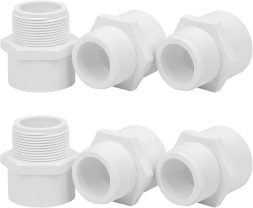 Vista 37 de Paquete de 20 adaptadores de acoplamiento niple de PVC de 1/2 pulgada (macho x macho) rosca de tubería PVC NPT de 1/2" para fontanería, uso