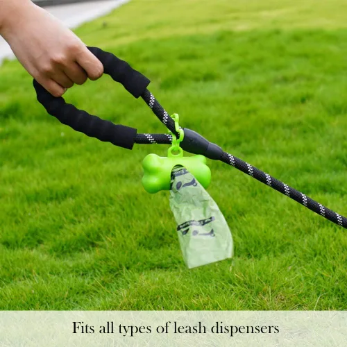 Vista 5 de ECO-CLEAN Bolsas para excrementos de perro, 60 rollos/900 bolsas de basura de perro con dispensador y clip para correa, sin perfume, bolsas extra