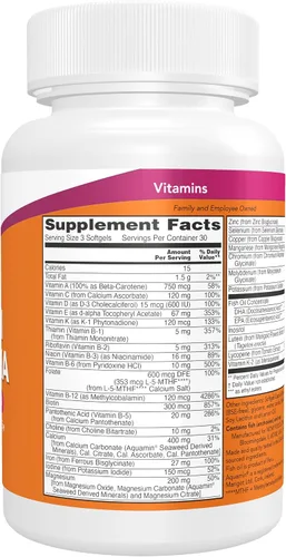 Vista 2 de NOW Suplementos, geles prenatales + DHA con 250 mg de DHA, 90 cápsulas blandas