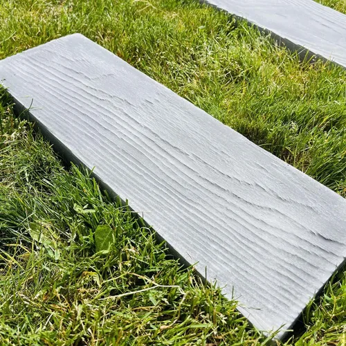 Vista 6 de Paquete de 2 tablas de madera moldeadas para caminos de pasarela, moldes de hormigón reutilizables con textura de madera