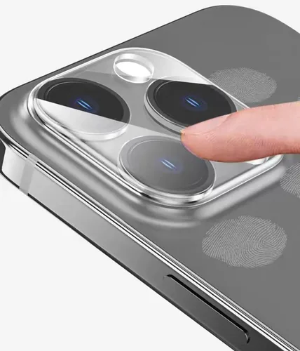 Vista 5 de Protector de lente de cámara para iPhone 16 Pro /16 Pro Max, protector de cobertura completa de vidrio templado, 3 paquetes/transparente