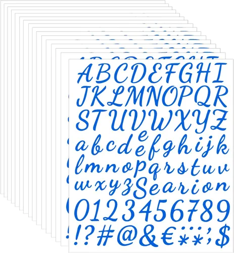 Vista 12 de ELANE 1296 piezas de 16 hojas de calcomanías de letras y números, calcomanías de letras impermeables para buzón, letras y números para fuera