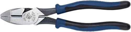Klein Tools J213-9NE Pinzas de corte lateral para electricistas, fabricadas en EE. UU., alto grado de palanca, 9 pulgadas, diseño aerodinámico, con