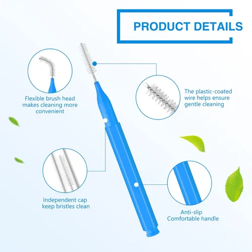 Vista 4 de 200 cepillos interdentales cepillos para limpiador, desechable, púas de hilo dental, cepillos dentales, cepillo dental suave, cabezal de hilo dental