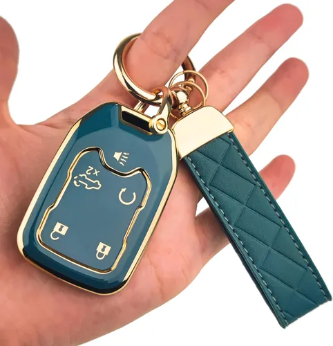 Vista 14 de OLLEN Funda para llavero de TPU de 5 botones, compatible con GMC Acadia 2017-2024, para Terrain 2018-2024, compatible con Sierra 2019-2024