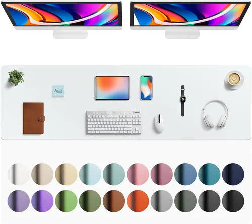 Vista 156 de Aothia Protector de Escritorio de Cuero, Alfombrilla para Ratón, Alfombrilla de Escritorio de Oficina, Secante de Escritorio de Cuero PU