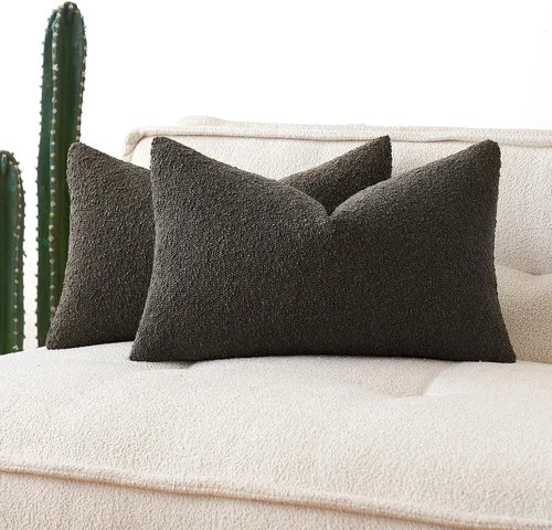 Vista 27 de MIULEE Juego de 2 fundas de almohada decorativas de 16 x 16 pulgadas para sofá o cama, fundas de almohada neutras con textura de boucle, color beige