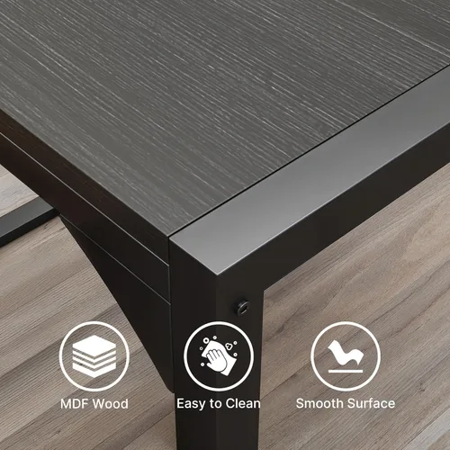 Vista 8 de Gizoon Juego de mesa de comedor para 2, juego de mesa de cocina para 2 con marco de acero, mesa de cocina con 2 bancos para espacio pequeño, diseño