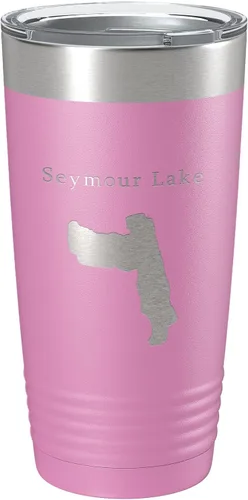 Vista 18 de Seymour Lake Map Tumbler Travel Mug Insulated Laser Engraved Coffee Cup Vermont 20 oz Black