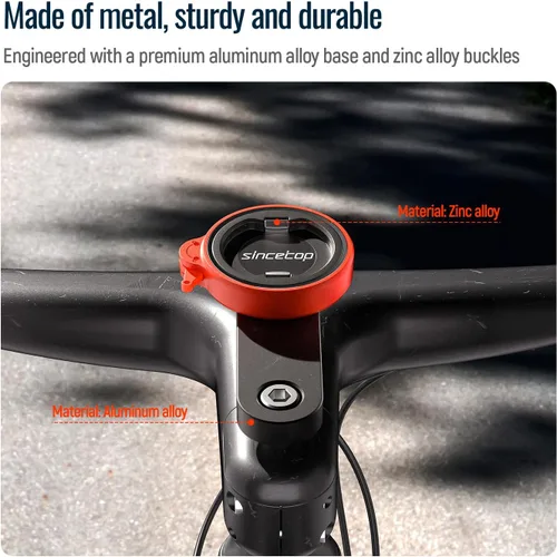 Vista 6 de sincetop Soporte para teléfono de bicicleta, Tapa de vástago de bicicleta de montaña Soporte para teléfono, Abrazadera universal de aluminio