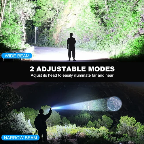 Vista 5 de Kmivo Linterna LED Recargable de Alto Lúmenes - 99,000lm Linterna Brillante y Potente con 5 Modos, Linterna de Mano Impermeable para el Hogar