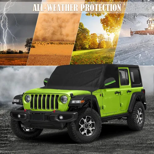 Vista 7 de sportuli Cubierta de nieve para parabrisas y ventana lateral delantera de repuesto para Jeep Wrangler/Jeep Gladiator, cubierta de parabrisas de tela