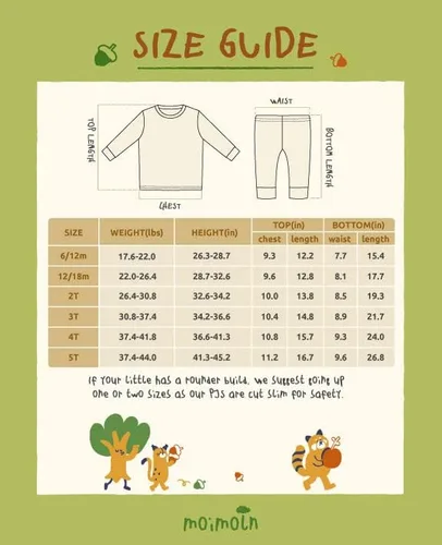 Vista 6 de moimoln SOFT Cotton Modal solid Baby Girls Boys Long-Sleeve Snug fit Pjs Pajama Sleepwear, 6m-5T