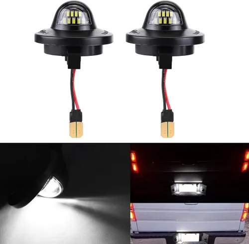 Vista 9 de 2 luces LED para placa de matrícula compatibles con Ford F150 F250 F350 Super Duty Ranger Explorer Bronco Excursion Expedition Full LED Placa Luz