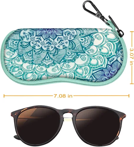 Vista 3 de Fintie - Funda para gafas de sol con mosquetón, ultraligera y portátil, con cremallera, M