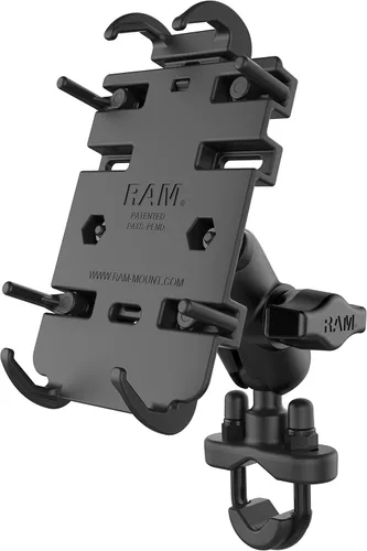 RAM MOUNTS Soporte de teléfono pequeño de agarre rápido con base de perno en U para manillar RAM-B-149Z-A-PD3U con brazo corto para motocicleta,