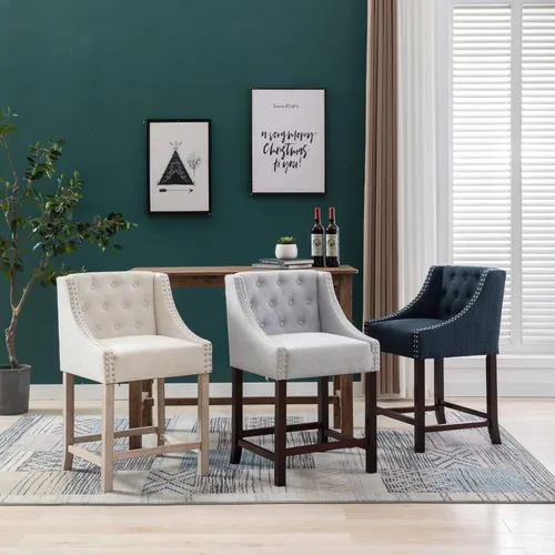 Vista 7 de CIMOO Taburetes de encimera para encimera de cocina, taburetes de bar tapizados, altura de bar, taburete de isla de cocina, taburetes de bar