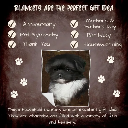 Vista 7 de Rustic Shih Tzu Dog Blanket - Lightweight Super Soft Cozy and Durable Bed Blanket - Animal Theme Fuzzy Blanket for Sofa Bed Couch Luxury Soft