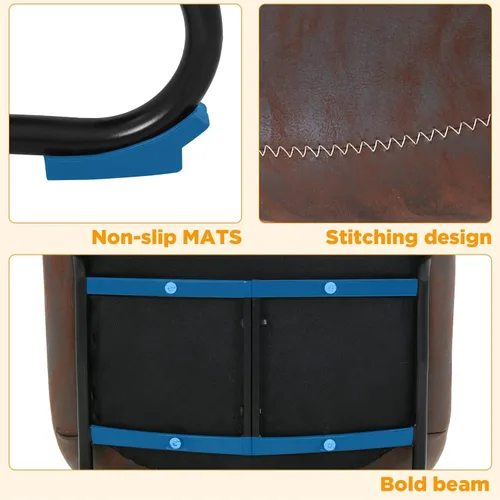 Vista 7 de PayLessHere Juego de 2 sillas de comedor, sillas de cocina, sillas de sala de estar, taburetes de mostrador con respaldo, isla de cuero (18 pulgadas)