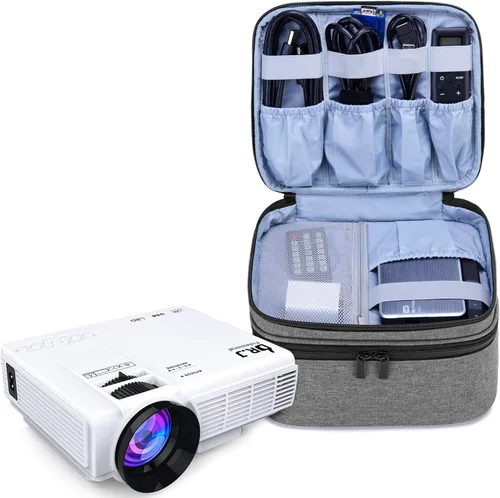 Vista 8 de LUXJA Bolsa de transporte compatible con mini proyector DR.J, estuche portátil para mini proyector y accesorios, negro