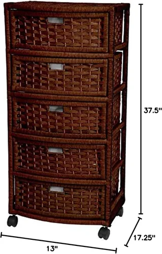 Vista 6 de Red Lantern Oriental Furniture - Cofre de fibra natural de 23 pulgadas, 3 cajones