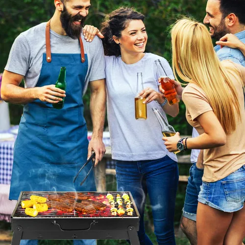 Vista 7 de Uten Parrilla de carbón, parrilla de barbacoa Plegable Portátil Ligero Parrilla de ahum