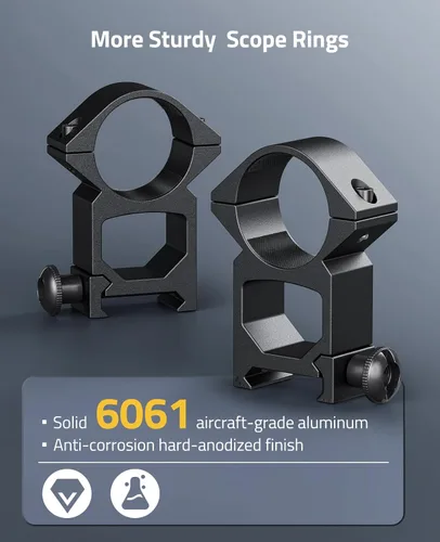 Vista 3 de CVLIFE Anillos de alcance de 1 pulgada - Montaje de alcance para rieles de cola de milano y Picatinny - 2 piezas