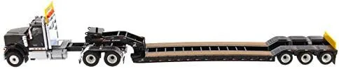 Vista 6 de para tractor internacional HX520 Tandem Day Cab con remolque XL 120 Lowboy en negro 1/50 DIECAST modelo acabado camión