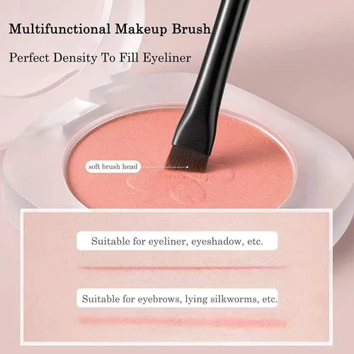 Vista 5 de Raffaello - Juego de 3 brochas de maquillaje ultrafinas para cejas de precisión en ángulo, cerdas sintéticas libres de crueldad animal, sombra