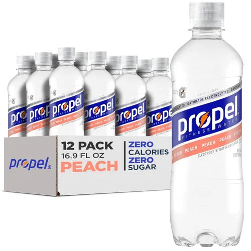 Vista 8 de Propel, sabor uva. Agua deportiva sin calorías, con electrolitos y vitaminas C y E. Paquete de 12 botellas de 16.9 oz.