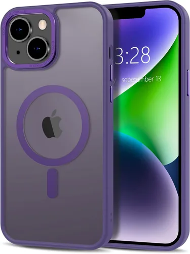 Vista 61 de Anuck - Funda magnética para iPhone 11 compatible con MagSafe, carcasa trasera mate translúcida dura, borde de TPU, delgada, resistente a impactos