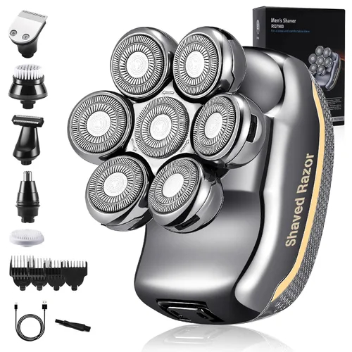 Vista 8 de Cabezales de repuesto para afeitadora eléctrica 6D – 6 cuchillas de repuesto universales de acero inoxidable para afeitadora de cabeza calva