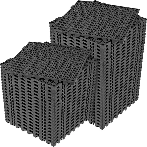 Vista 33 de ToLanbbt Cojín modular entrelazado 8P de 11.8 x 11.8 pulgadas, agujeros de drenaje de goma entrelazados antideslizantes para cubierta, ducha