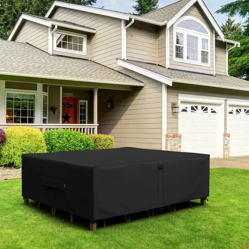 Vista 8 de MR. COVER Fundas de mesa de patio para muebles de exterior, fundas de muebles de patio, impermeables, resistentes, 115 pulgadas de largo x 76