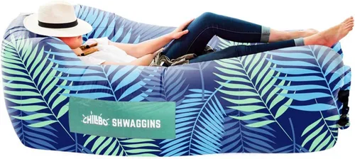 Vista 12 de Chillbo Inflatable Couch – Unique Designs - No-Pump Setup, Ripstop Polyester, Stability Pegs, Fun Prints - Portable Air Inflatable Lounger for