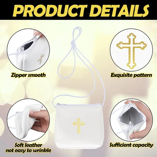 Vista 3 de Funda de cuero para Pyx, estuche de Pyx católico con correa para comunión, sacerdotes anfitriones, diáconos, regalos