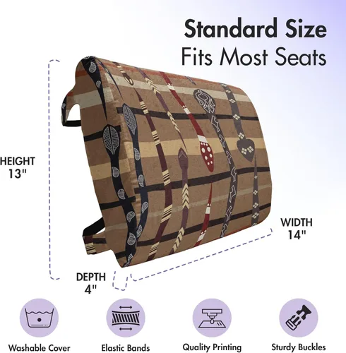 Vista 4 de Ambesonne Tribal Lumbar Back Support Pillow, Wildlife Prehistoric Funky Snakes Traditional Oriental Arrangement, High Density Foam for Office Chairs