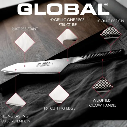 Vista 9 de Global G-2 - Cuchillo de chef de 8 pulgadas con grabado personalizado - ¡Crea una reliquia familiar hoy!