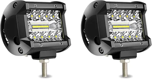 Barra de luz LED de 4 pulgadas, 60 vatios, 6000 lúmenes, luces antiniebla todoterreno, haz combinado de inundación de triple fila, luces LED para