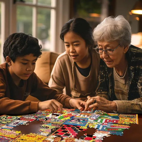 Vista 5 de White Mountain Puzzles Los juegos que jugamos - Rompecabezas de 1000 piezas