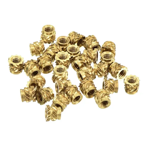uxcell Tuercas de inserción moleteadas, 80 piezas M2 x 3 mm L x 3.5 mm DI 3D Impresión de tuercas de latón Tuercas de rosca hembra Insertos de latón