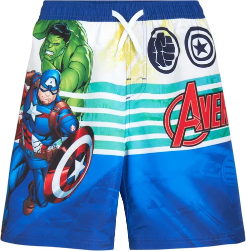 Marvel Avengers Boys Swim Trunks Spider-Man, Captain America Swimsuit UPF 50+ Quick Dry Bathing Suit for Boys (2T-12)