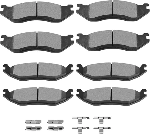 Vista 15 de SCITOO Juego de pastillas de freno delanteras cerámicas y traseras semi-metálicas para Dodge Durango 2007-2009, Dodge Ram 1500 2006-2010, Ram 1500