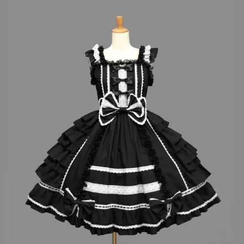 Vista 6 de Vestido Lolita dulce para niñas, princesa con encaje, faldas, disfraces de cosplay