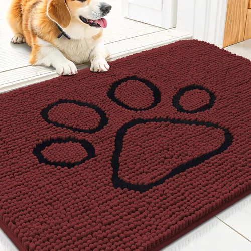 Vista 135 de Smiry Tapete para puerta de perro para patas fangosas, absorbente que atrapa la suciedad, antideslizante, de secado rápido, lavable, tapete