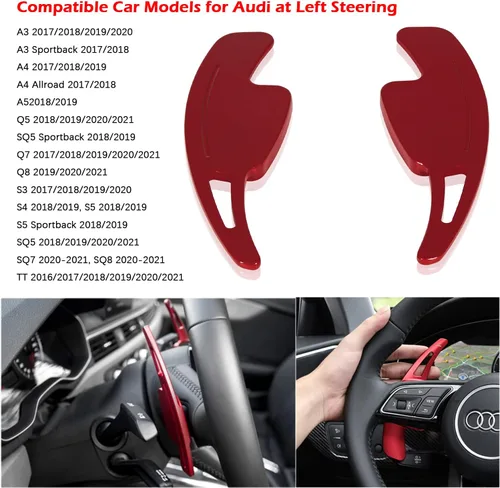 Vista 3 de Extensiones de palanca de cambios de volante para Audi A4 2017-2019 A3 S3 2017-2020 A5 S4 S5 2018-2019 Q5 SQ5 2018-2021 Q7 2017-2021 Q8 2017-2021 Q8