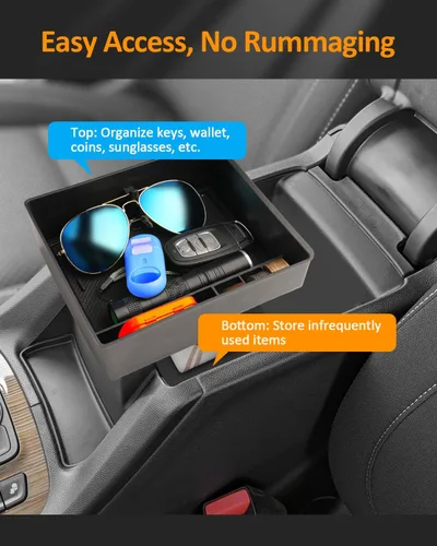 Vista 4 de CDEFG Bandeja organizadora de consola central para accesorios GMC Acadia 2017-2023 (SLE/SLT/ AT4/Denali) para Acadia 2023 2022 2021 2020 2019-2017